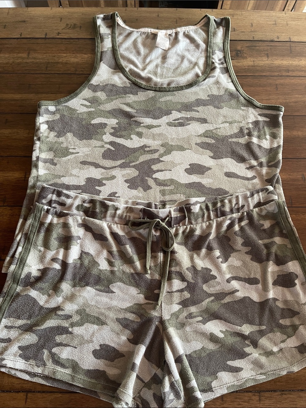 Lucky Brand Olive Green Camo Tank Top